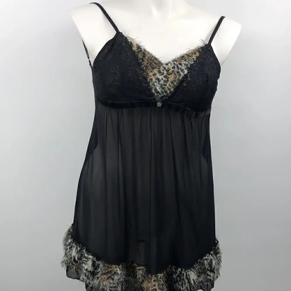 Black animal print lingerie